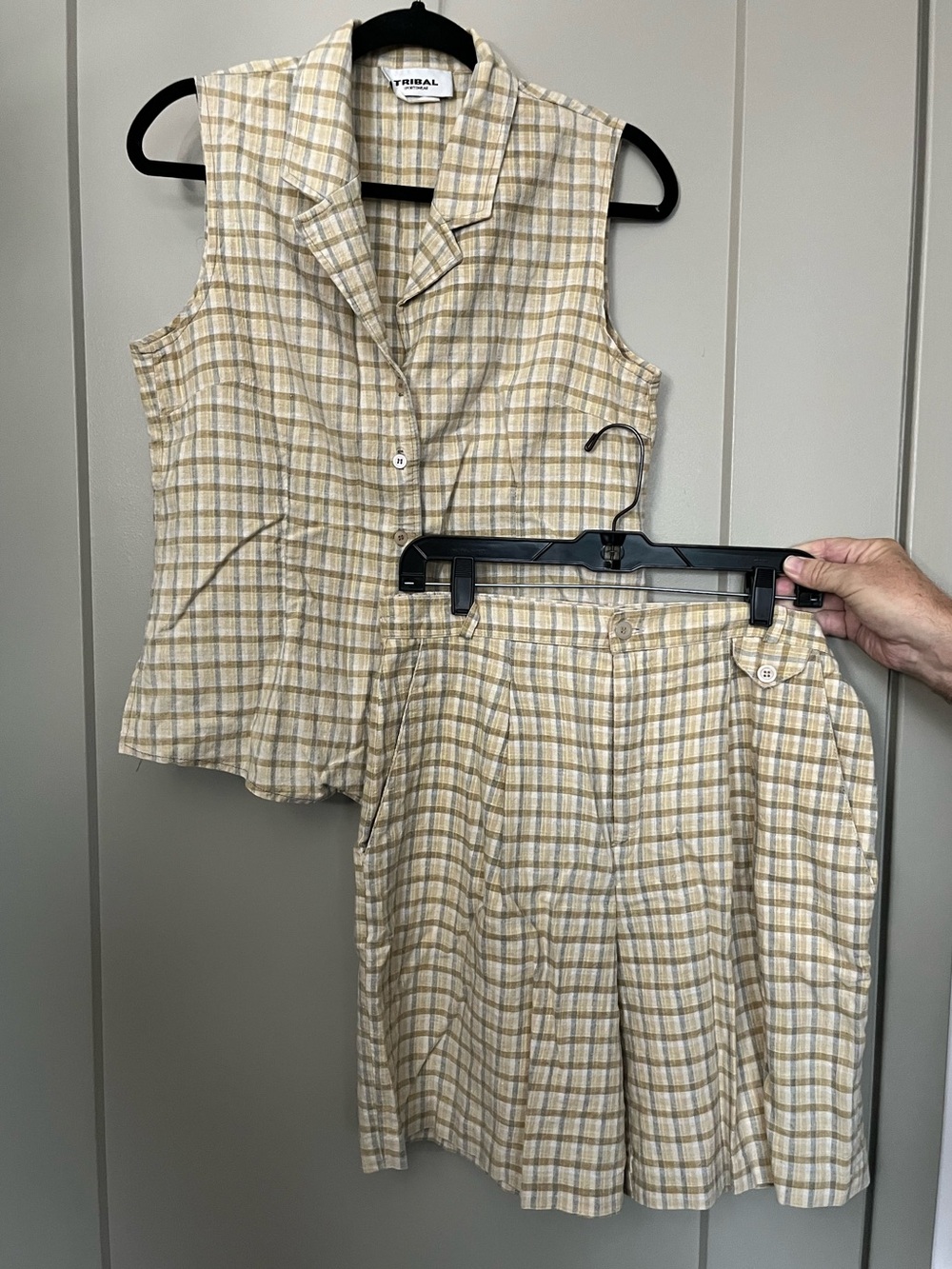 Vintage Plaid Matching Set